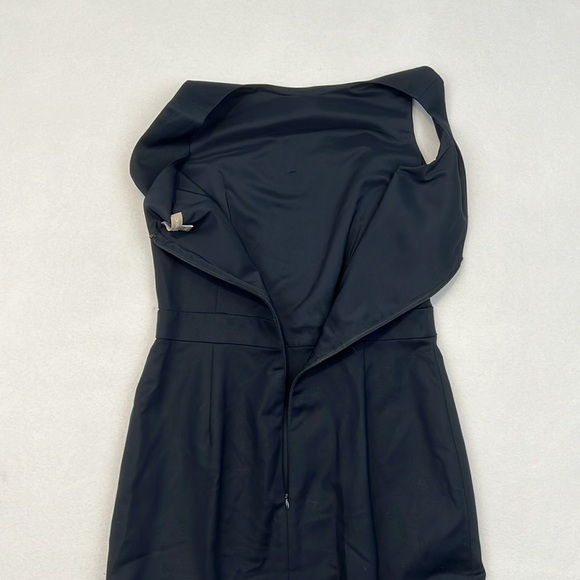 Banana Republic Navy Sleek Flounce Midi Sleeveless Shift Dress Ruffle Trim 8‎ - Picture 5 of 12